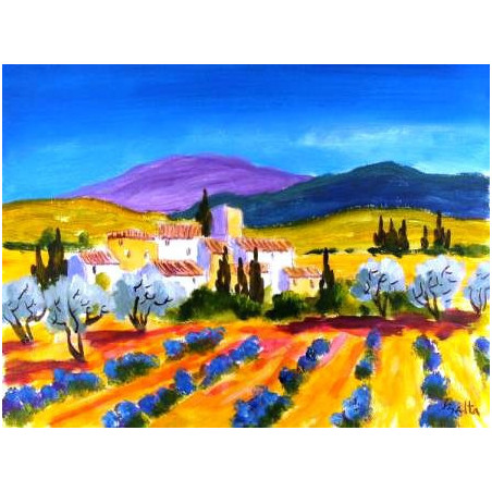 Gouache de Balta: Colline Mauve