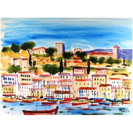 Gouache de Balta: Le Port